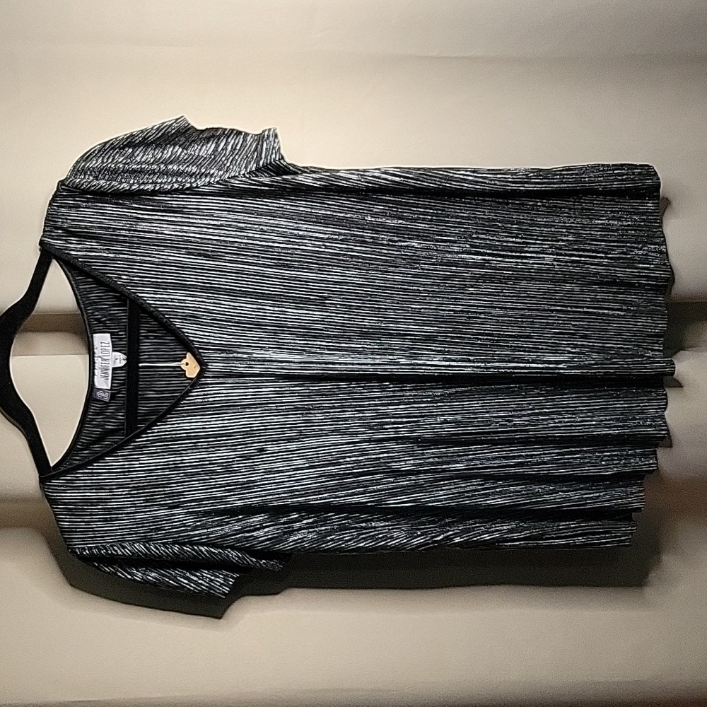 Jennifer Lopez Top Black With Silver Metallic
